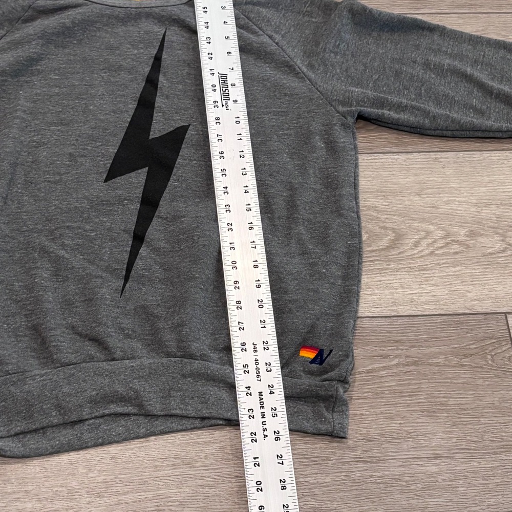 Aviator Nation Sweatshirt Sweatpants Set Womens Medium Gray Bolt Lounge Casual - Picture 4 of 14